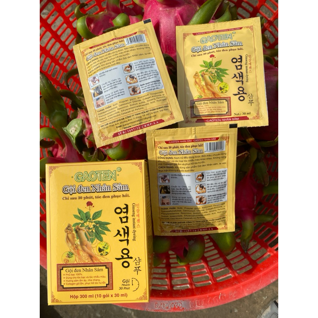 [[BAO BÌ MỚI]] Gội đen nhân sâm Hàn quốc,Gallong Cherry 30ml(1 gói)
