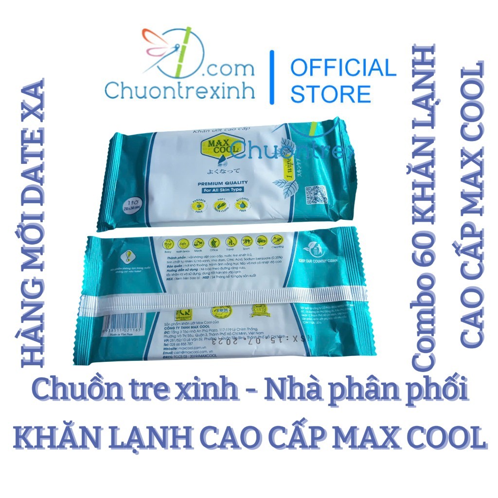 Combo 60 cái Khăn lạnh 1k MAX COOL ĐVT 1 cái VIP