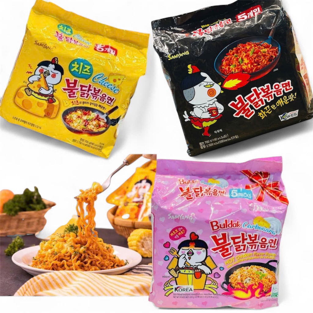 Mì Cay Samyang Hàn Quốc - Buldak, đa dạng vị cay, phô mai, carbonara