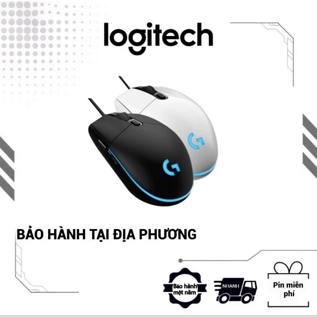 Chuột chơi game Logitech G203 thế hệ thứ 2 8.000 DPI, Hiệu ứng quang học cầu vồng LIGHTSYNC RGB có d