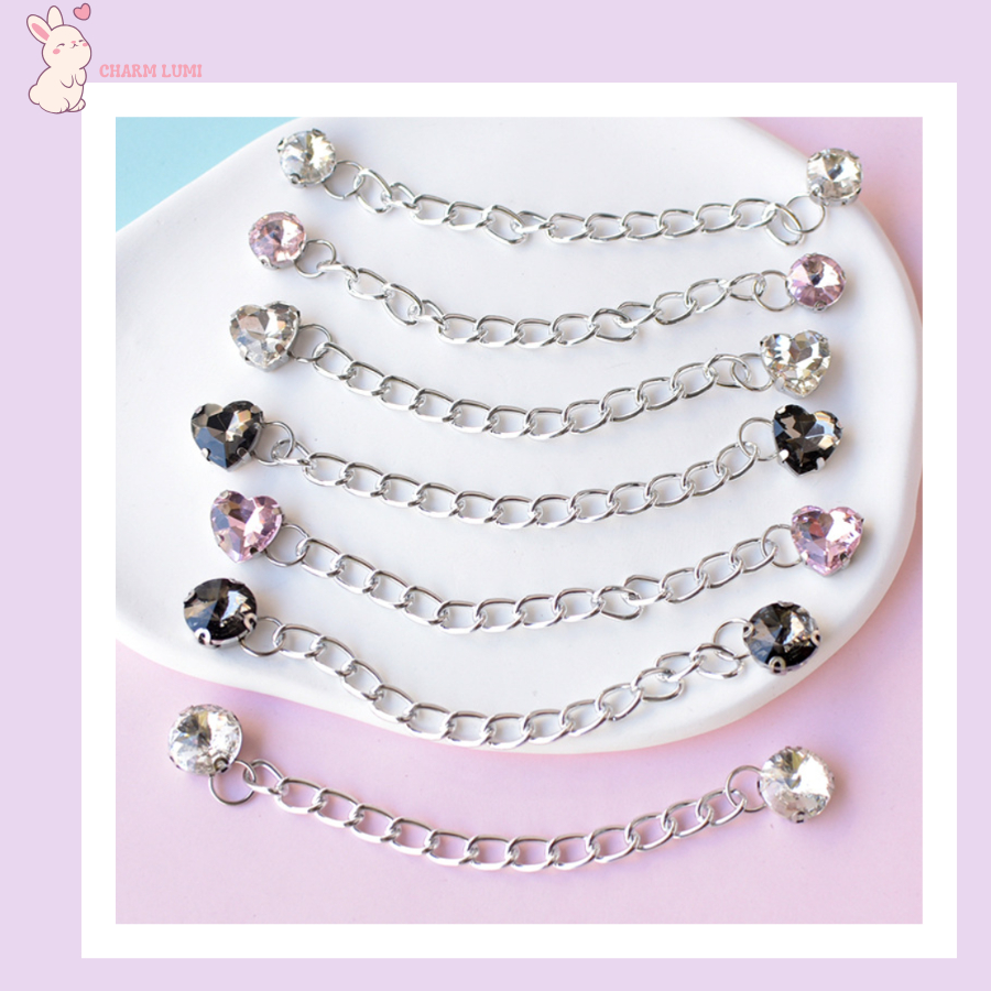 Dây xích pha lê, ngọc trai trang trí