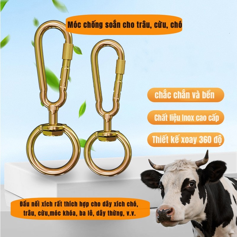 [HCM] Móc chống soắn cho trâu,xoắn mũi bò,gia súc Inox -GI888