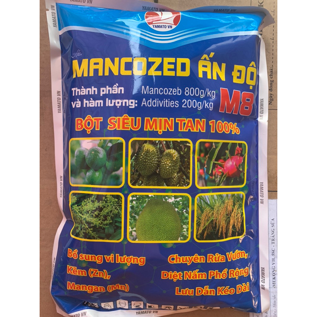 Mancozeb Ấn Độ M8 1KG Xanh: Sạch bệnh phổ rộng, xanh cây dày lá