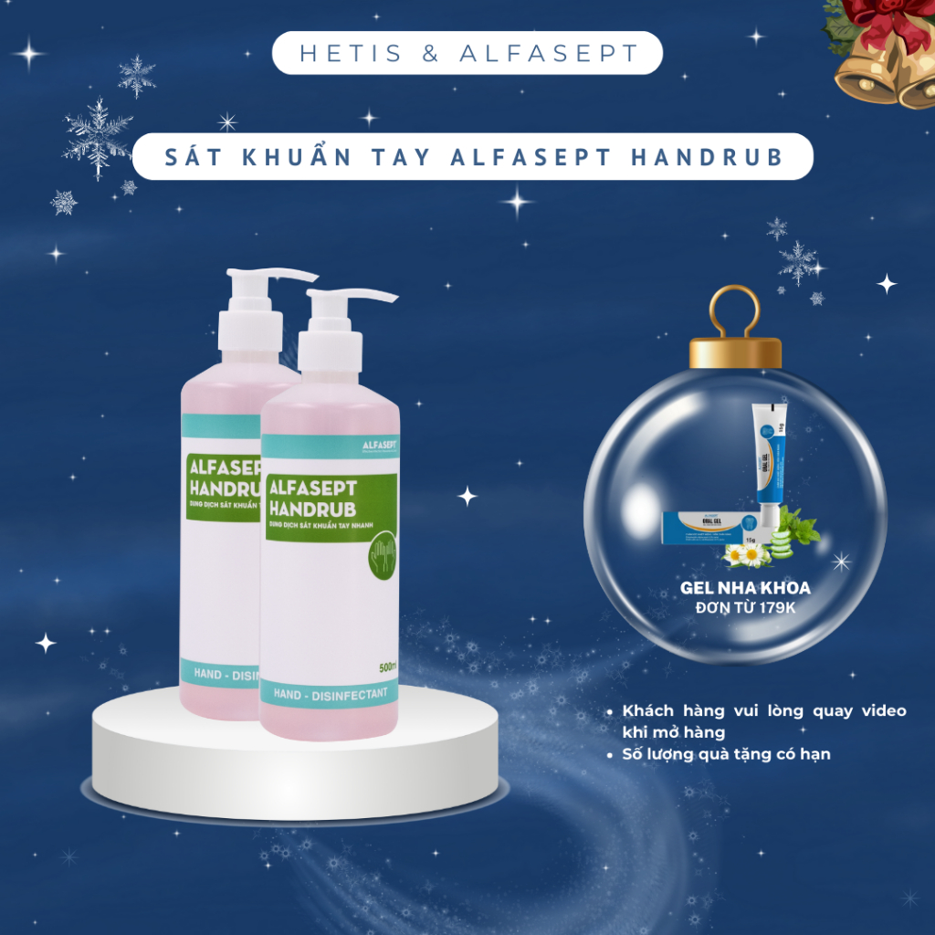 COMBO 2 Chai Nước Rửa Tay Khô ALFASEPT Handrub Thân Thiện Với Da, Giúp Diệt Khuẩn Nhanh Chóng Và Hiệu Quả Lọ 500ml