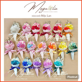   HOẢ TỐC  Bó hoa khô mini handmade cao cấp ❤️FREESHIP❤️ đính thiệp giáng sinh bỏ hộp quà đồ treo cây thông 