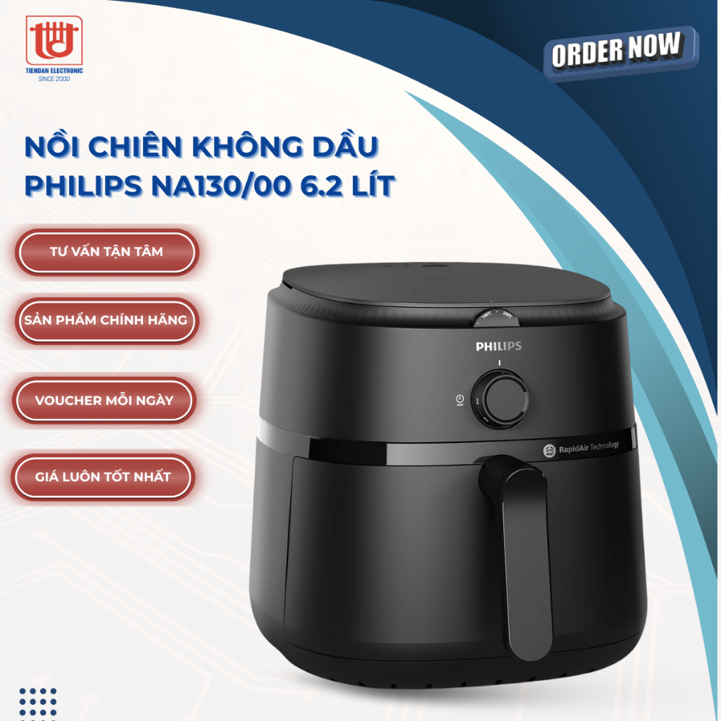 Philips Nồi Chiên Không Dầu NA130/00 - Dung tích 6.2L