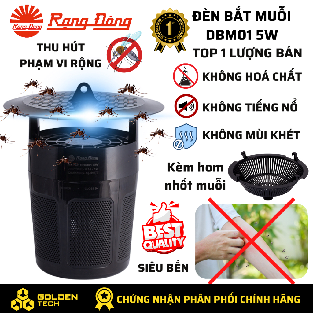 Đèn bắt muỗi, đuổi muỗi DBM01 5W Rạng Đông