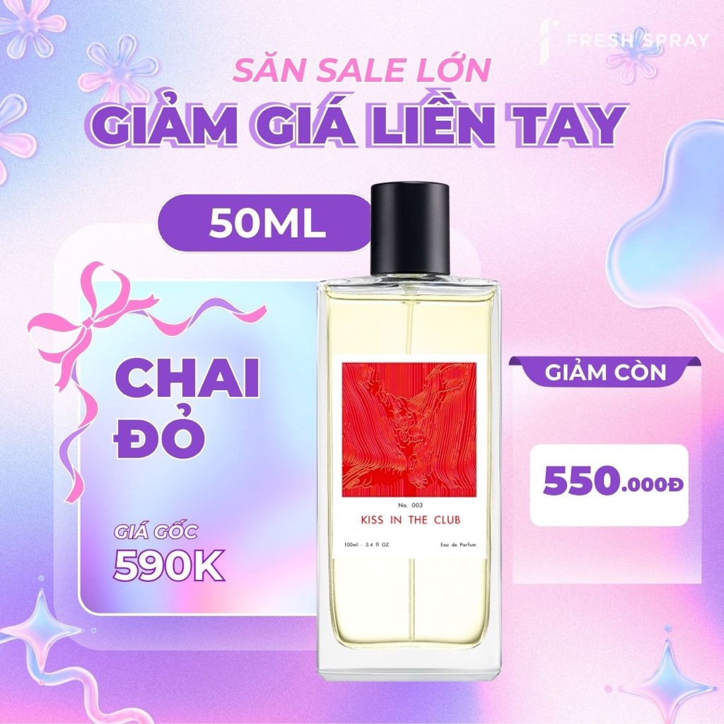 [50ml] F Fresh Spray Chính hãng - Nước hoa Gil Lê Unisex No.003 Kiss in the Club 50ml Eau De Parfum
