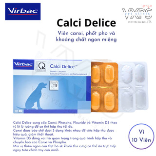 Viên bổ sung canxi Calci Delice, bổ sung khoáng, phốt pho và canxi dành cho chó (10 viên)