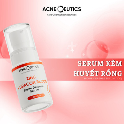 ACNECEUTICS ZINC + DRAGON BLOOD Serum Kẽm Huyết Rồng Giảm Viêm, Kiềm Dầu và Ngăn Ngừa Mụn (30g) (Cận Date)