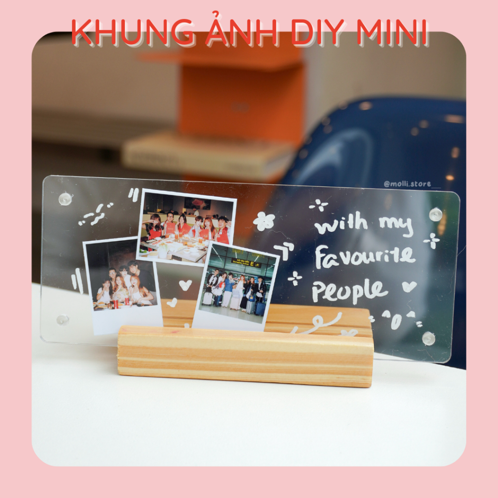 [Combo khung ảnh] Khung ảnh mica tự làm kèm ảnh in theo yêu cầu molli.store__