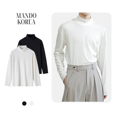 Áo Giữ Nhiệt Cổ Cao  MANDO Nỉ Cotton Unisex Thu Đông Basic Phong Cách Hàn Quốc - SWT005