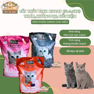 Cat Toilet Sand Kitcat 5L – Cát Thủy Tinh Hút Mùi, Ít Bụi, Thấm Nhanh, Tiết Kiệm – PETINBED STORE