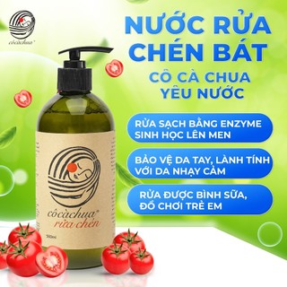  Nước Rửa Chén Bát Sinh Học Cô Cà Chua Hương Bạc Hà 500 ML Diệt Khuẩn Sạch Dầu Mỡ Không Hại Da Tay 