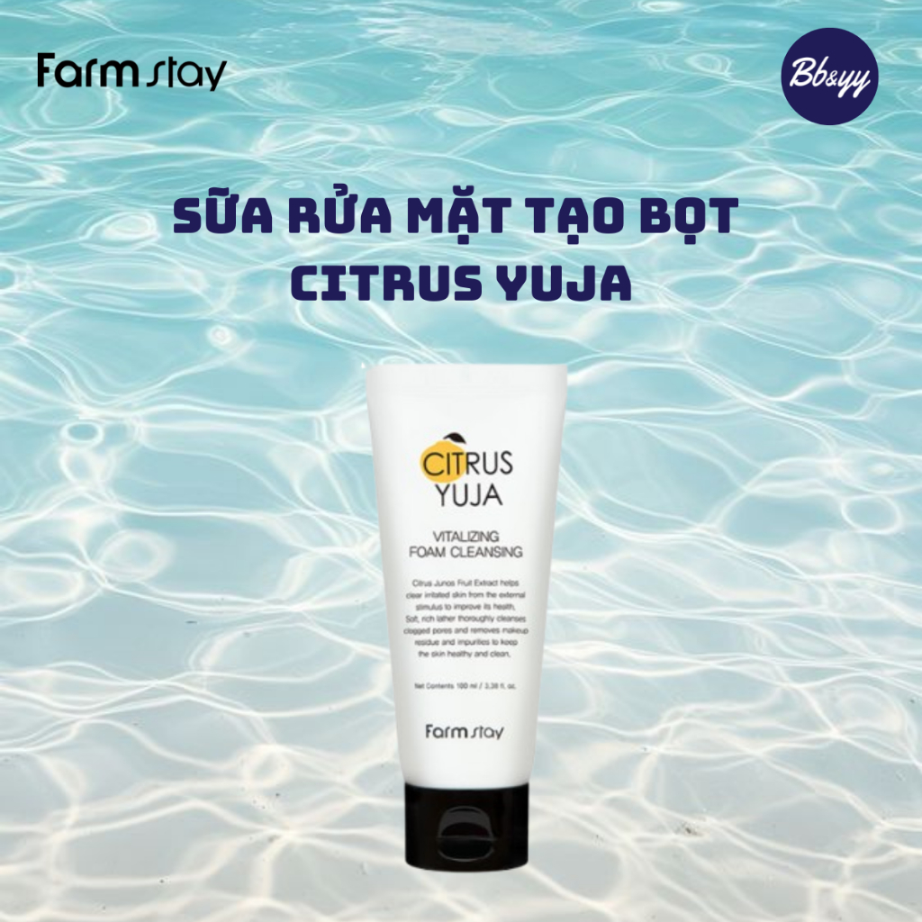 Sữa rửa mặt tạo bọt Citrus Yuja _ Farmstay Citrus Yuja Vitalizing Foam Cleansing