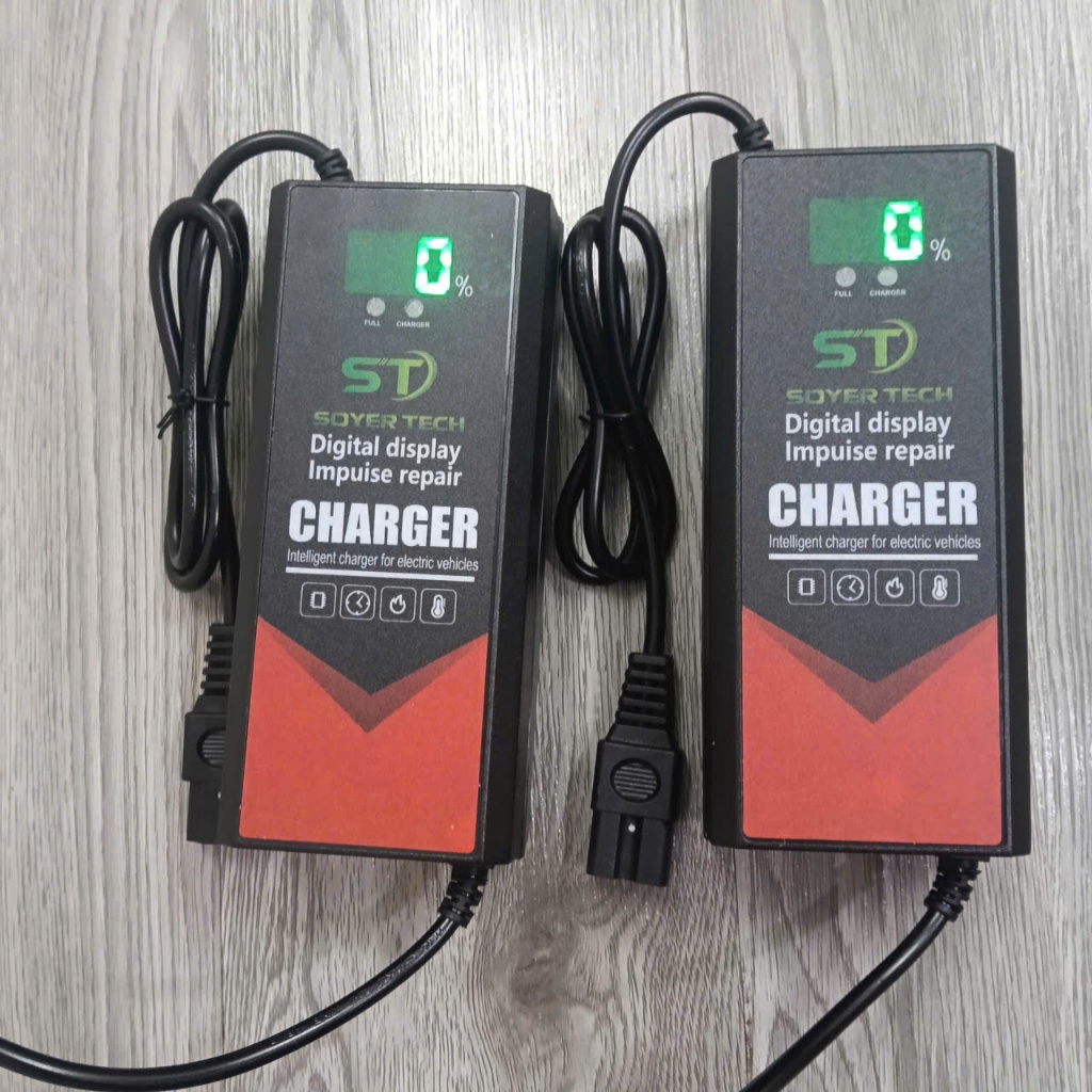 Sạc Xe Đạp Điện 48V 20AH Sạc tự ngắt khi đầy  Chống Phồng Bình mẫu mới hiển thị % pin