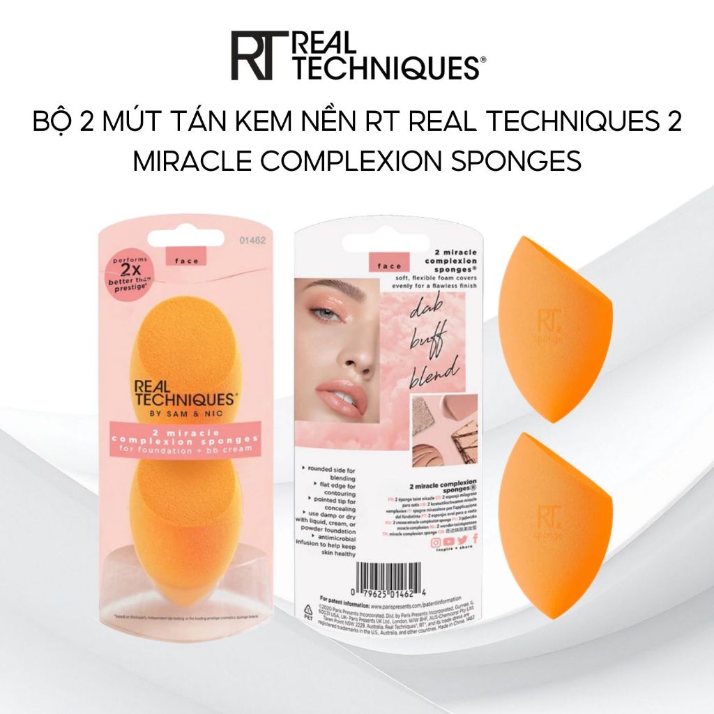 Bộ 2 Mút Tán Kem Nền RT Real Techniques 2 Miracle Complexion Sponges