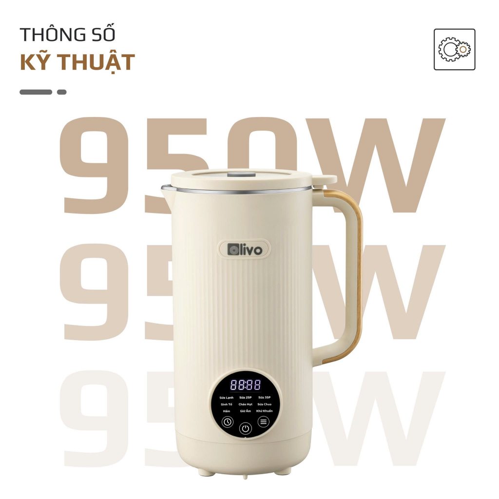 [CHÍNH HÃNG] Máy Làm Sữa Hạt OLIVO Cb1200 Bảo Hành Chính Hãng 24 Tháng