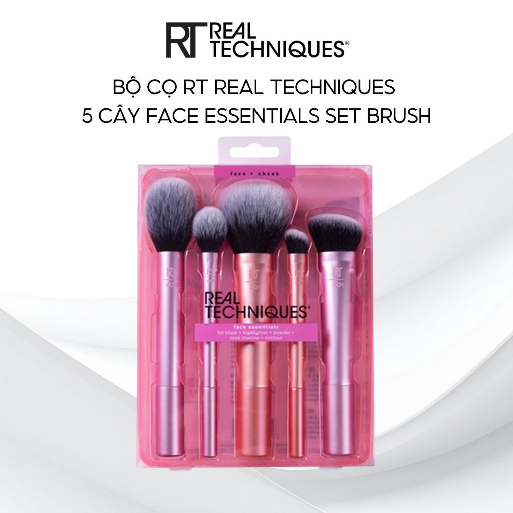 Bộ cọ trang điểm RT REAL TECHNIQUES Face Essentials Set Brush 01483 đóng gói 5 chiếc/gói/set