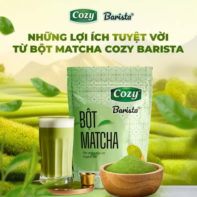 Bột Matcha Cozy Barista 200gr, Bột Trà Xanh Cozy - Bột Pha Chế, Bột Pha Matcha Latte