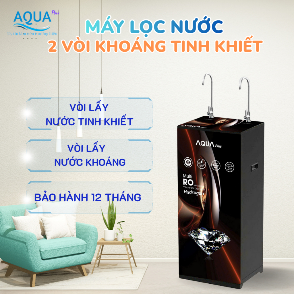 Máy Lọc Nước RO AQUA PLUS Có Vỏ Tủ 2 Vòi 4-11 Cấp Lọc, (Nước uống và nấu ăn - không có chức năng nóng lạnh)