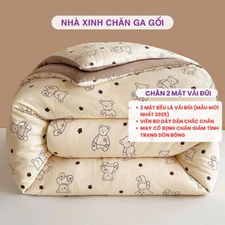   SHOPEE VIP GIẢM 20%  Chăn Phao Mùa Đông 2 Mặt Cotton Đũi Hàn Quốc Sơ Đậu Nành Mềm Mịn Siêu Ấm Nhiều Mẫu Nặng 2.5kg 