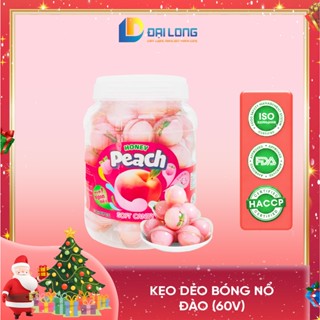   Hộp 60 viên  Kẹo Dẻo Bóng Nổ vị đào ĐẠI LONG NOEL Thơm Ngon Khó Cưỡng dành cho mọi lứa tuổi 