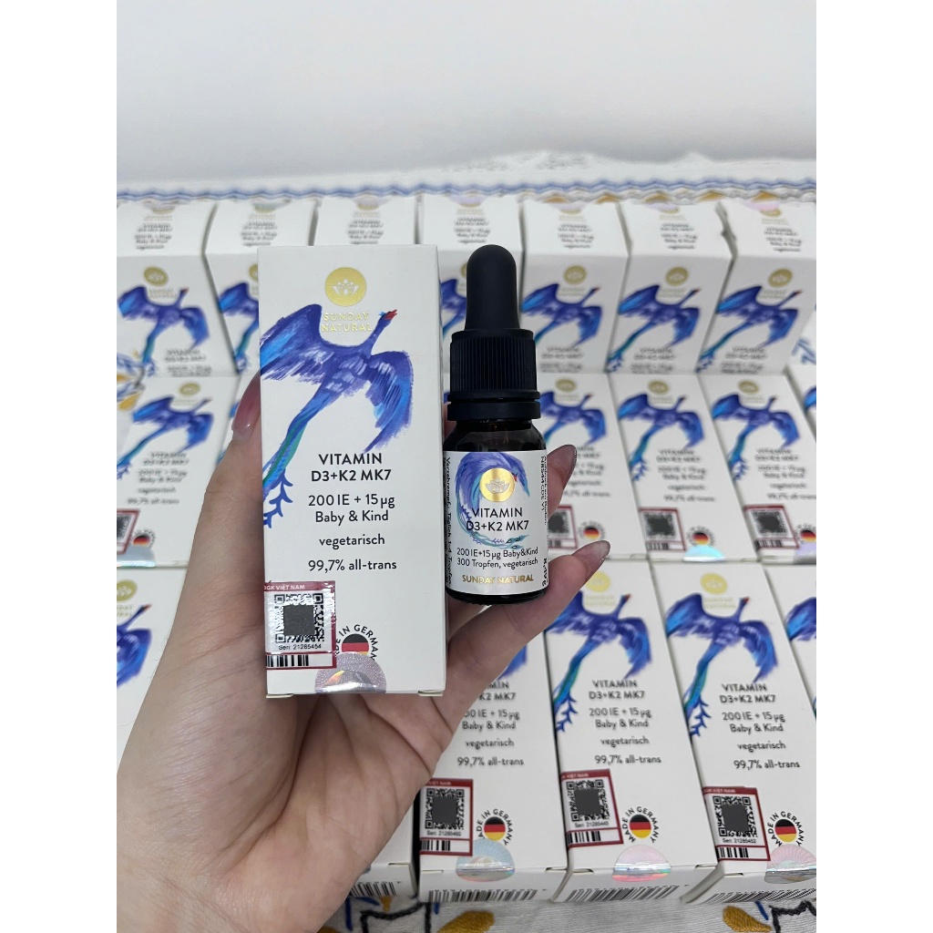 Vitamin D3K2 MK7 Sunday Natural Cho Trẻ Sơ Sinh – Tăng Miễn Dịch & Xương Khớp – Hàng Đức