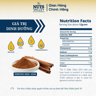 Bột Quế Trà Bồng – Nguyên Chất, Dùng Pha Trà, Nấu Ăn, Cinnamon Powder, The Nuts Valley 