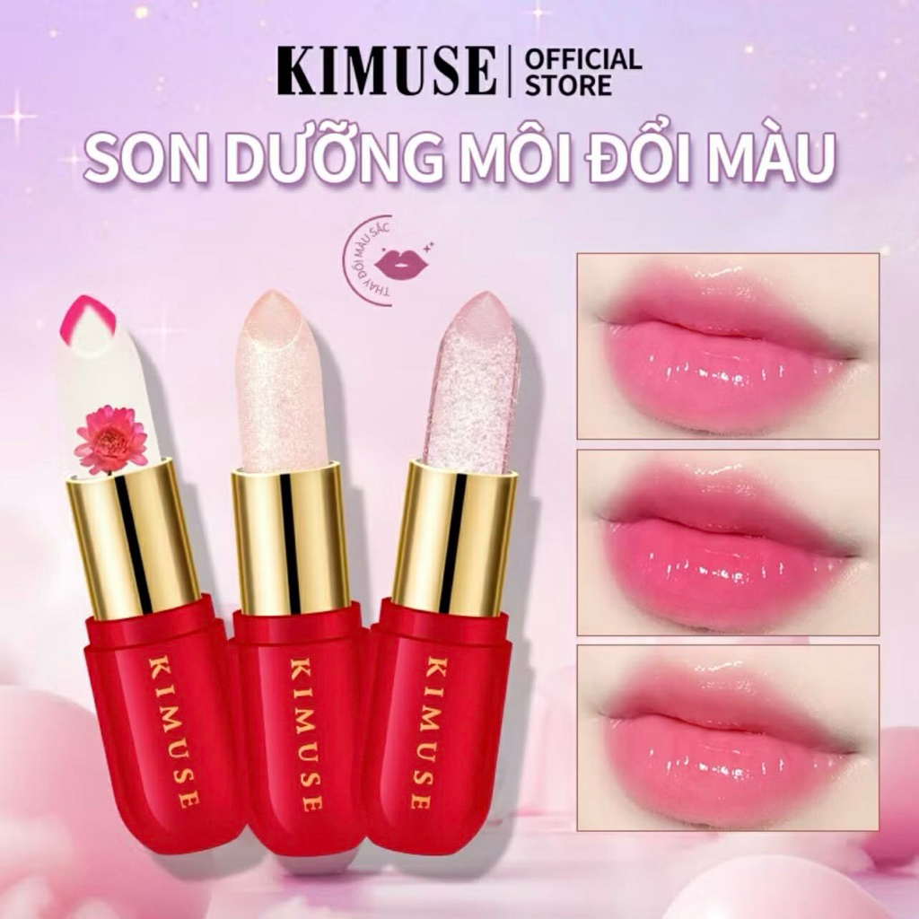 Son Dưỡng Môi KIMUSE Thay Đổi Theo Nhiệt Độ Và Dưỡng Ẩm Lâu Trôi Chống Thấm Nước Thay Đổi Màu