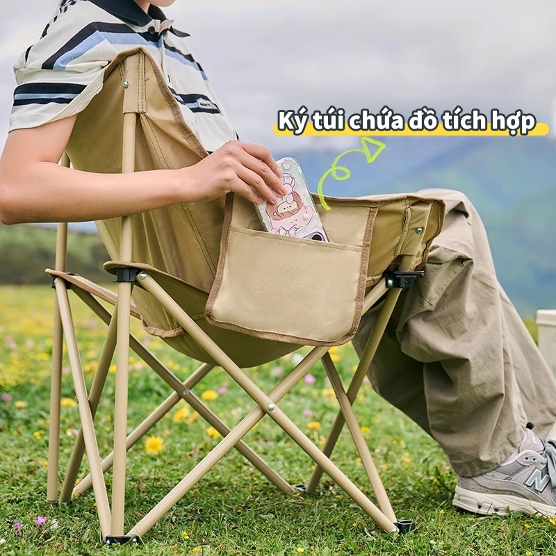 【COD】Trailtop Ghế Gấp Gọn Camping - Ghế Câu Cá Dã Ngoại Nhẹ Gọn, Ghế Mặt Trăng Chịu Lực 160kg | BigBuy360 - bigbuy360.vn