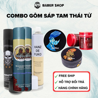  Bộ Combo Tăm Thái Tử Cho Nam | Gôm Xịt & Sáp Vuốt Tóc Giữ Nếp Siêu Cứng – Hương Nam Tính Quyến Rũ 