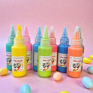  Màu Acrylic 5D Loại Mềm Pha Sẵn Lọ 30ml Nắp Nhọn HUNGACOLOR 