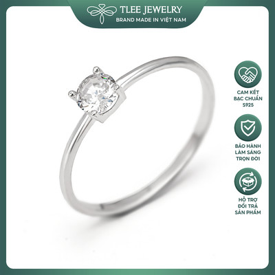 Nhẫn bạc nữ TLEE Lilia ổ đá 4 bốn đính viên đá nhỏ thanh lịch, nhẹ nhàng TLEE JEWELRY A0396