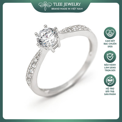 Nhẫn bạc nữ TLEE Aeris ổ đá 6 chấu đính đá xinh xắn, thanh lịch, tinh tế TLEE JEWELRY A0397