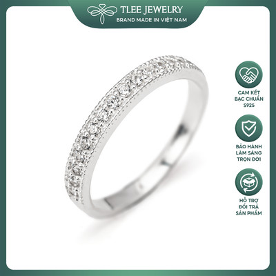 Nhẫn bạc nữ TLEE Bliss viền đính đá nhỏ xinh, thanh lịch, tinh tế TLEE JEWELRY A0398