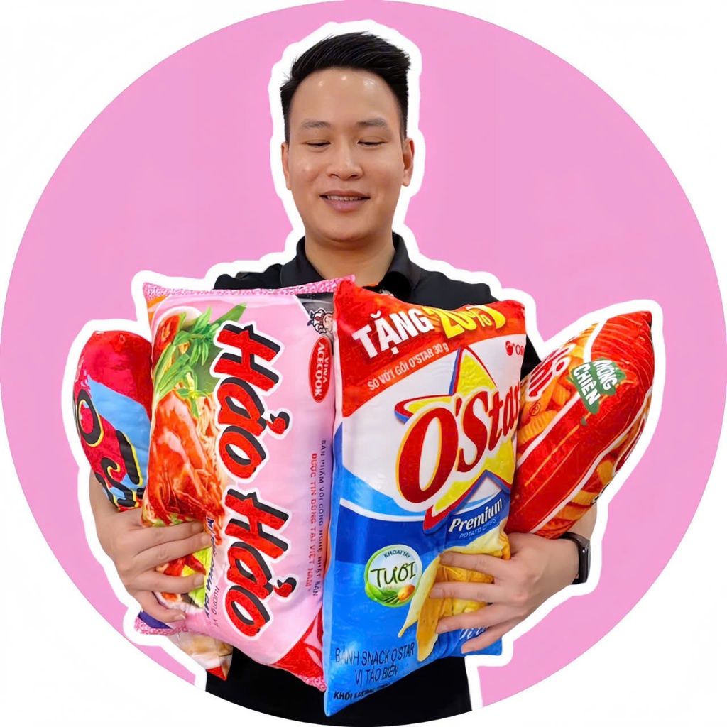 Gấu Bông Mì Tôm Hao Hao Bim Bim Snack OlSHl IP 17PROMAX In Hình 3D Sắc Nét Độc Lạ - G176