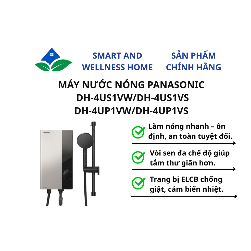 MÁY NƯỚC NÓNG PANASONIC DH-4US1VW/DH-4US1VS/DH-4UP1VW/DH-4UP1VS