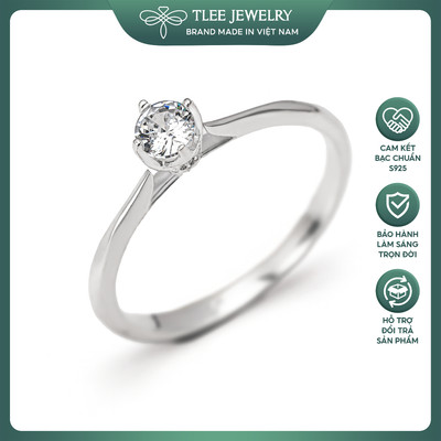 Nhẫn bạc nữ TLEE Elva ổ đá 4 chấu đính đá nhỏ xinh,dịu dàng, tinh tế TLEE JEWELRY A0400
