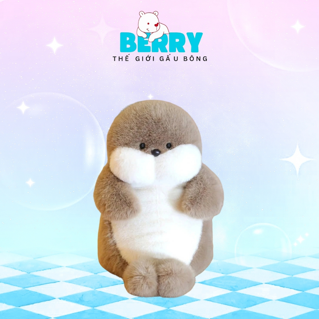 Gấu Bông Rái Cá Dễ Thương, Gối Ôm Mềm Mịn, Thú Nhồi Bông Ôm Ngủ - Gấu Bông BERRY
