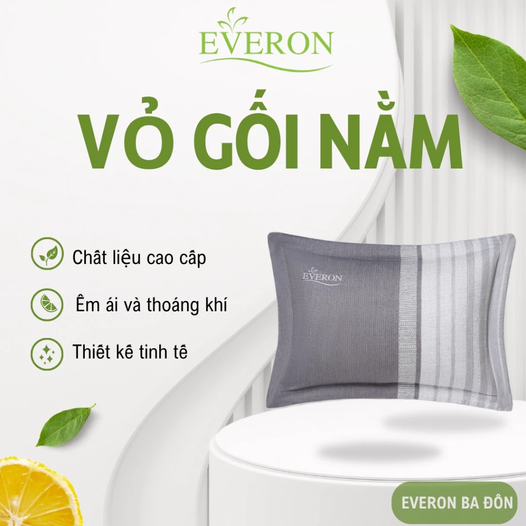 Cặp Vỏ Gối Nằm Everon BST 2025 (2 Cái) – Vải Tencel / Modal / Cotton Cao Cấp, Mềm Mịn Thoáng Mát, Vỏ