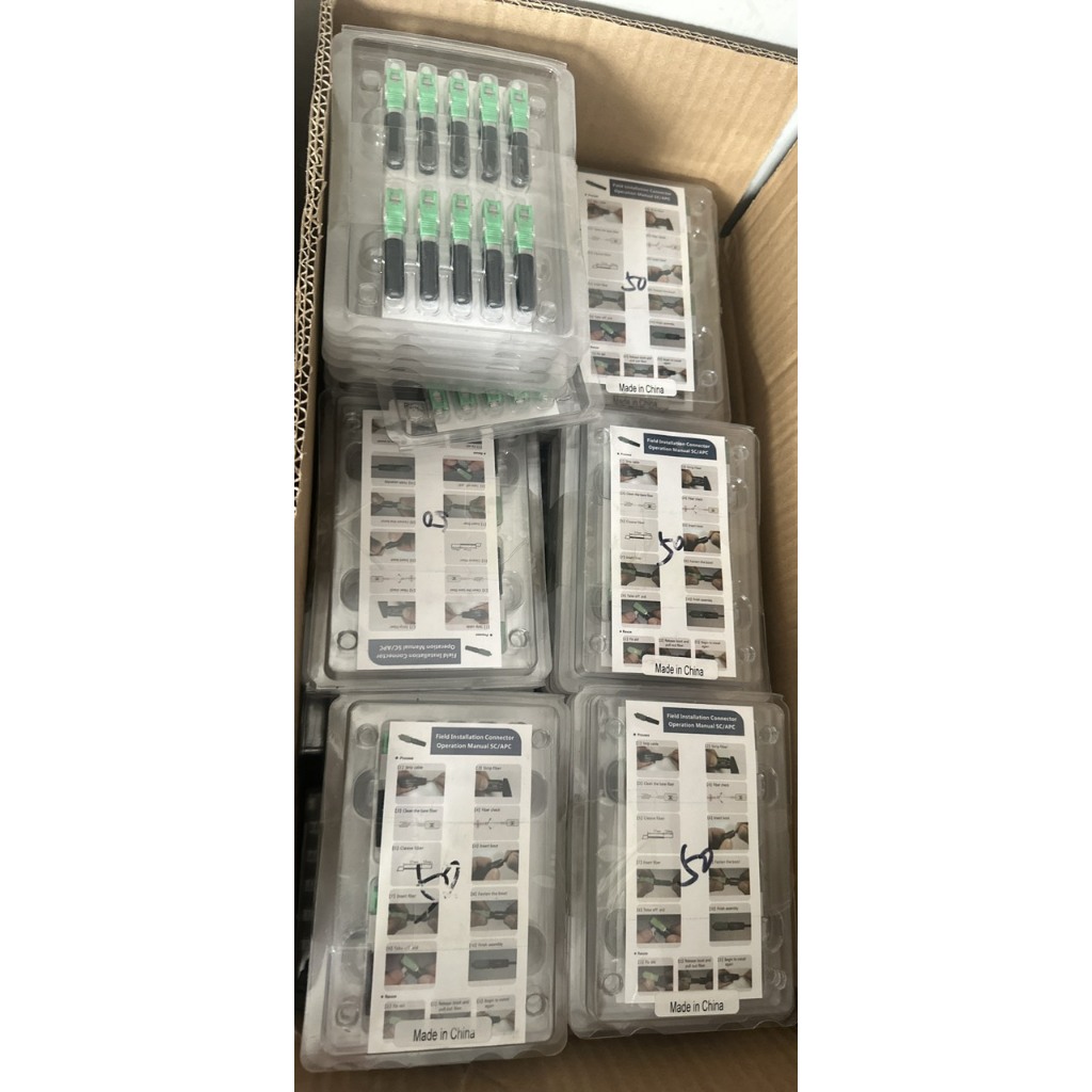 10 Đầu Fastconnector SC/APC FPT chính hãng đầy đủ tem nhãn sử dụng giá tốt