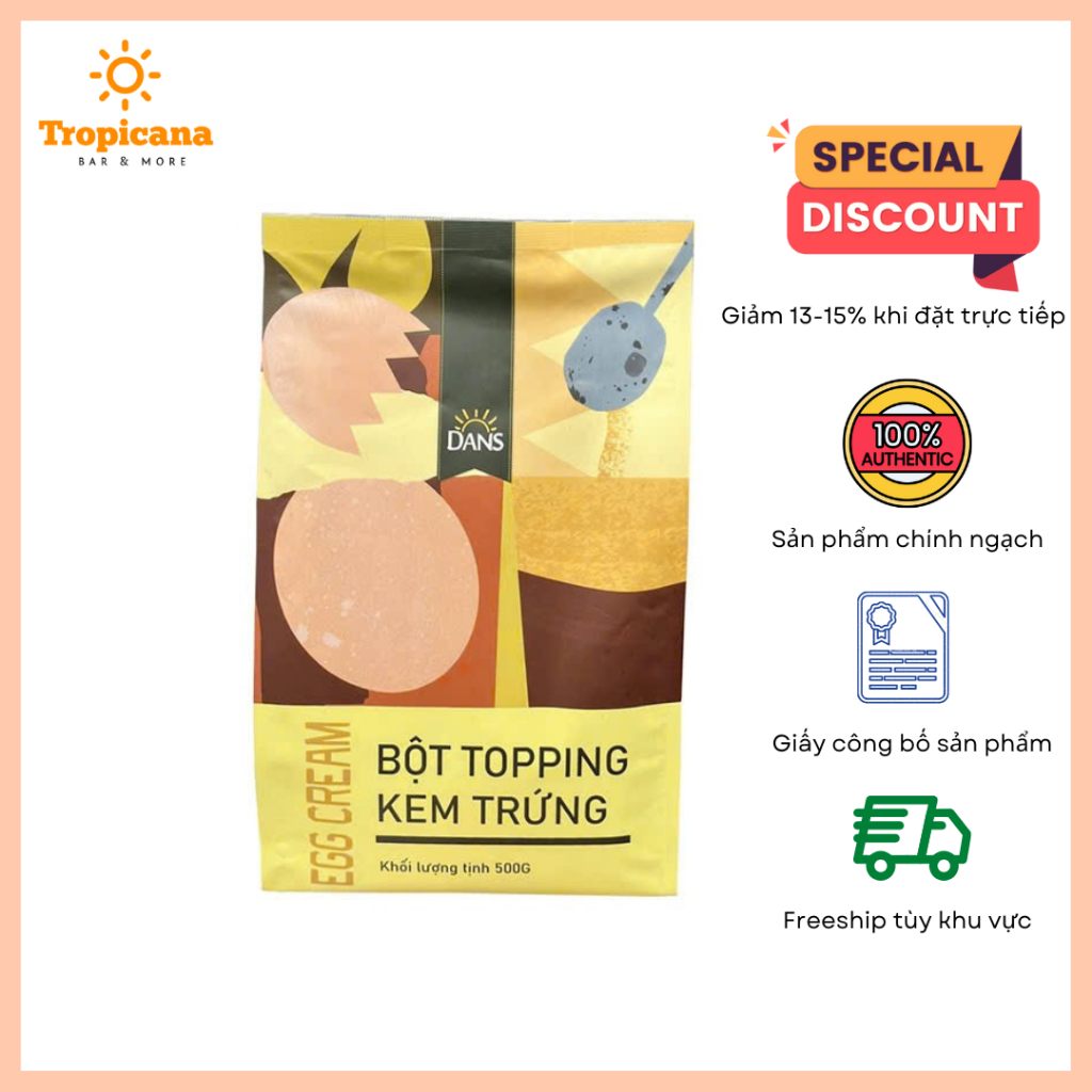 Bột Topping Kem Trứng DANS - Gói 500g