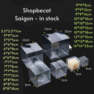  Set 10 Set 5 Hộp Mica PET Dẻo Trong Suốt Đựng Nến Quà Sinh Nhật Event Mô Hình Bánh Kẹo Socola 