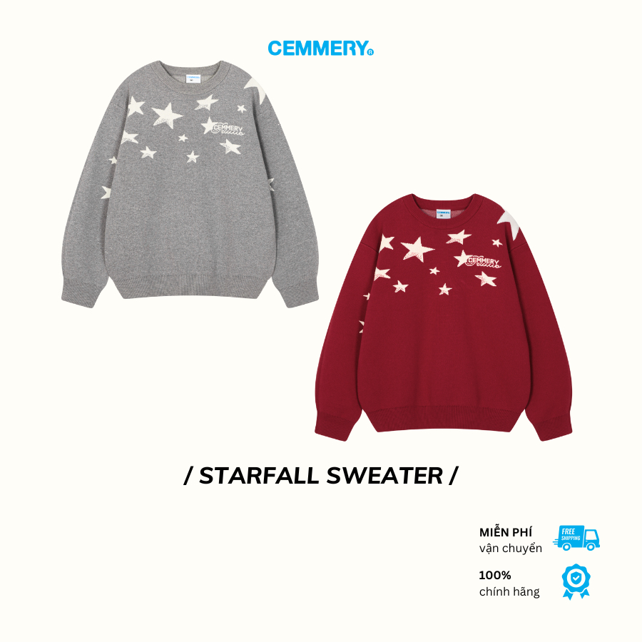 Áo Sweater Len CEMMERY Local Brand Chính Hãng Starfall Sweater Vải Len Cao Cấp Dệt Kim 2 Màu | BigBuy360 - bigbuy360.vn
