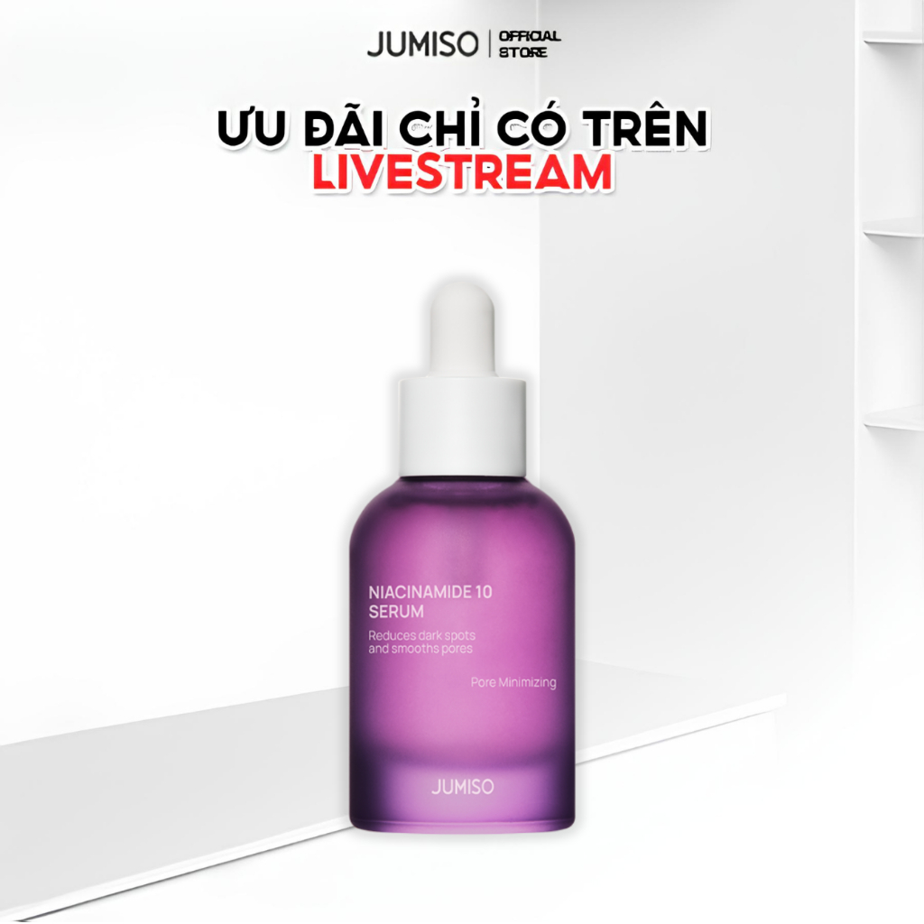 [KOL - LIVE] Tinh chất hỗ trợ kiềm dầu, dưỡng sáng JUMISO Niacinamide 10% Serum 40ml