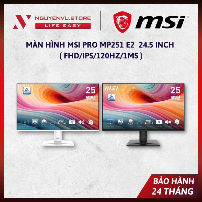 [CHÍNH HÃNG] Màn Hình MSI PRO MP251 E2  24.5 inch ( FHD/IPS/120Hz/1ms ) - [BẢO HÀNH 2 NĂM]
