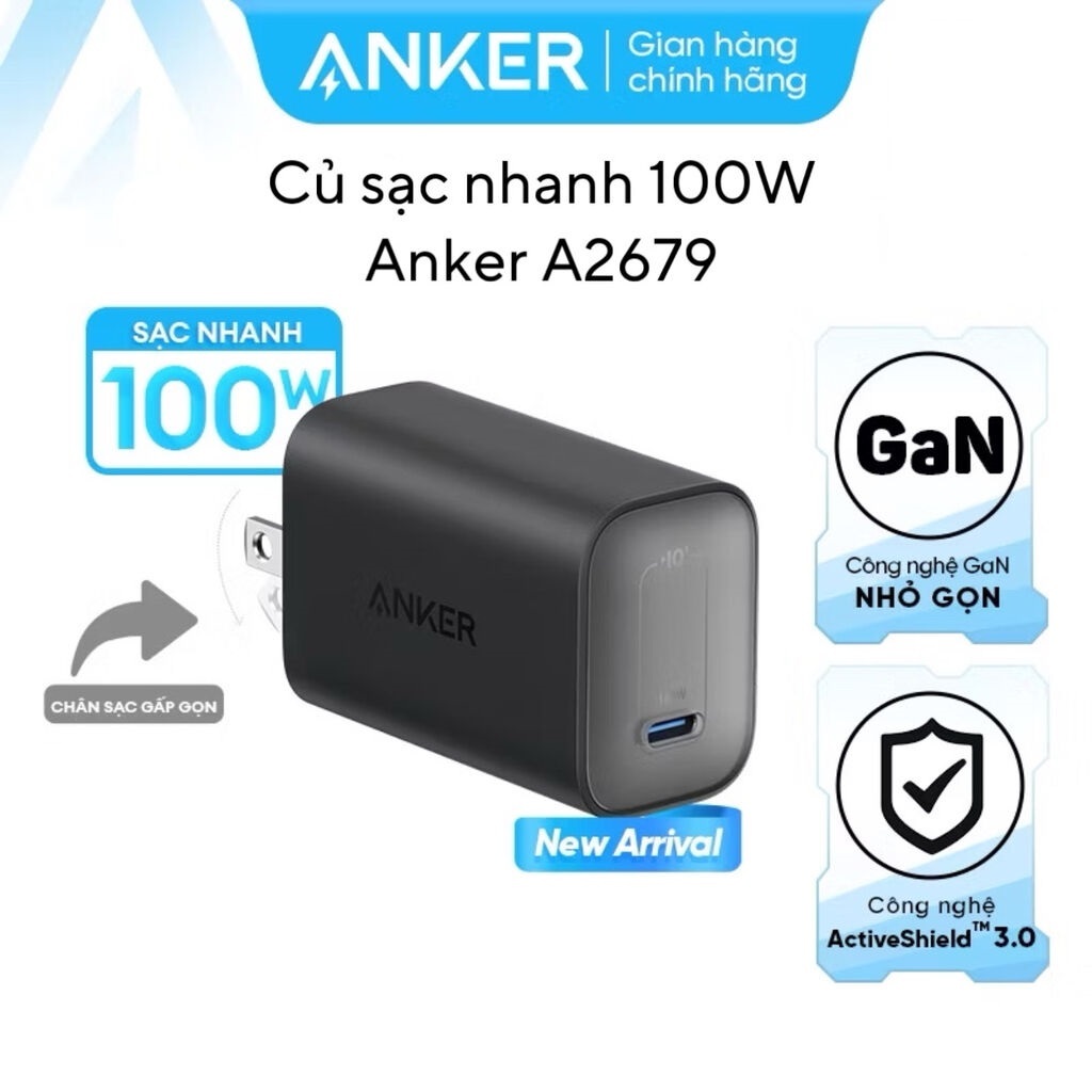 Củ Sạc Nhanh Nano 100W ANKER A2679 - Sạc Nhanh Mọi Dòng Máy (New Nobox)