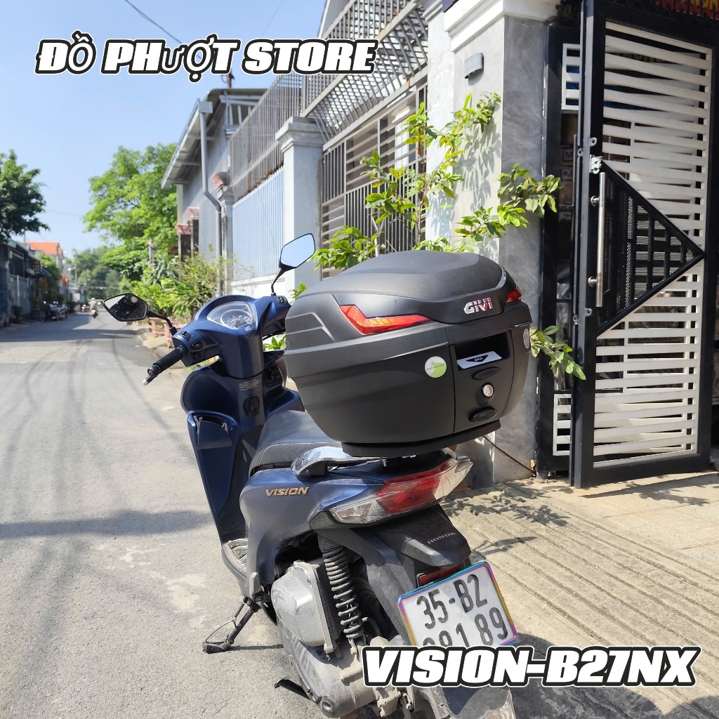 [TẶNG 4 THANH SÓNG] Thùng Givi B27NX Lắp Honda Vision Baga Zin - Chính Hãng 2 Năm - Givi Đồng Nai