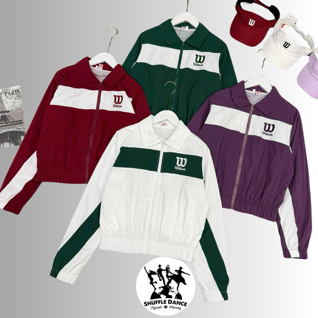 [WILSON] Áo khoác gió dáng ngắn Dành Cho Dân Pickle Ball, Tennis, Dân Vũ, Shuffle Dance, Zumba, Chac